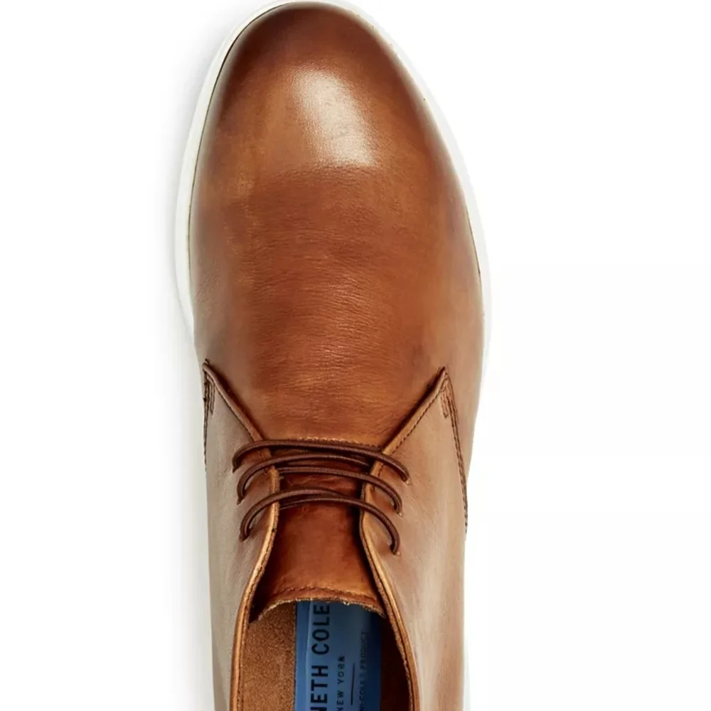 Kenneth Cole Mens Tan Chukka Boots Soft Leather